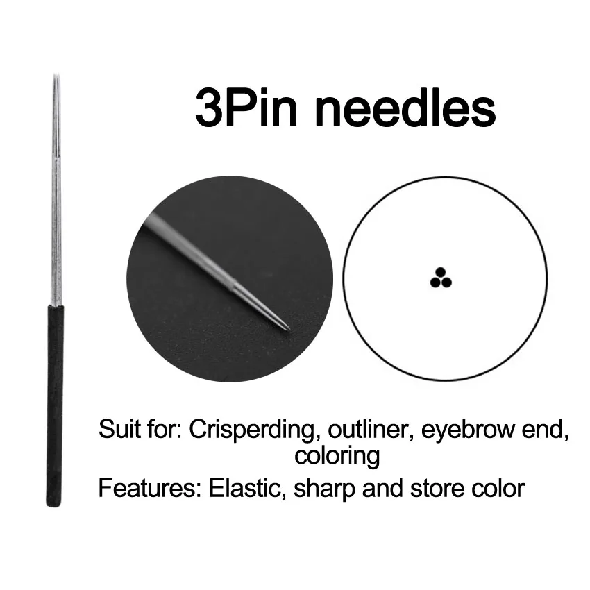 Иглы для перманентного макияжа R3 круглые иглы микроблейдинга и бровей волшебные