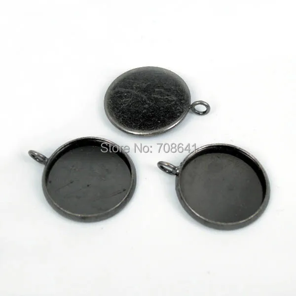 Пустая круглая гладкая безель с петлей металлического основания кулона стекла