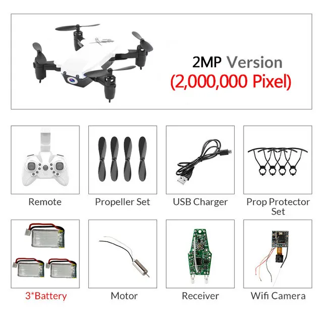 White 200Wcamera 3B Складной мини-Дрон с/без камеры RC вертолет с режимом удержания RC Квадрокоптер с безголовым режимом удержания высоты игрушки для детей - Цвет: White 200Wcamera 3B
