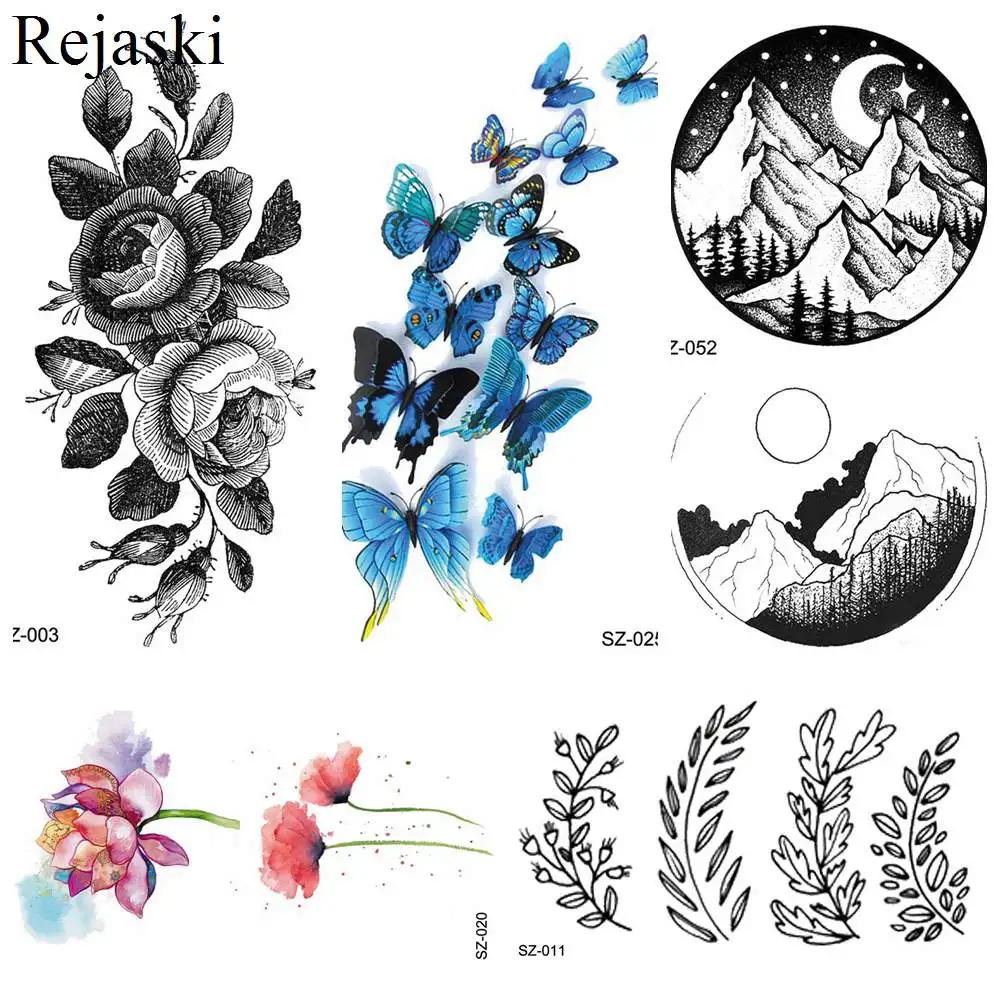 Временная тату Rejaski 1000 шт. опт 10x6 см татуировки Galaxy Henna единорога боди арт для