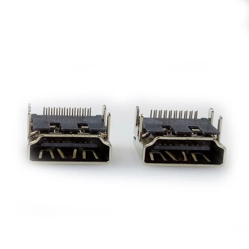 10 шт./лот HDMI 19Pin/F 90 печатной платы разъем HDMI Женский прямоугольный адаптер 19 Pin 1,8 мм длина HDMI сплиттер/переключатель