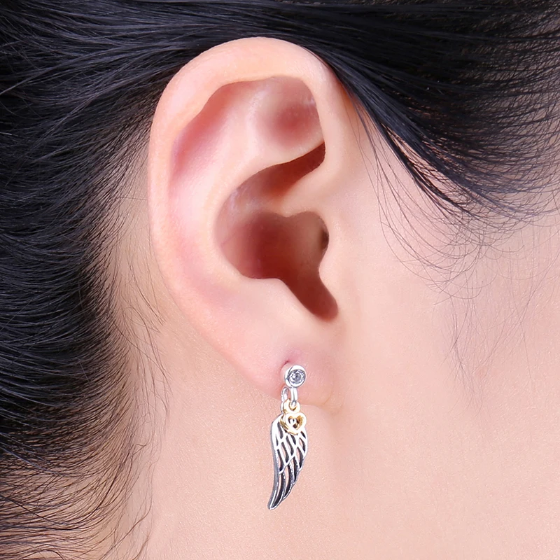Jewelrypalace реальные 925 пробы Серебряные серьги Eternity Угловые Крылья стержня для