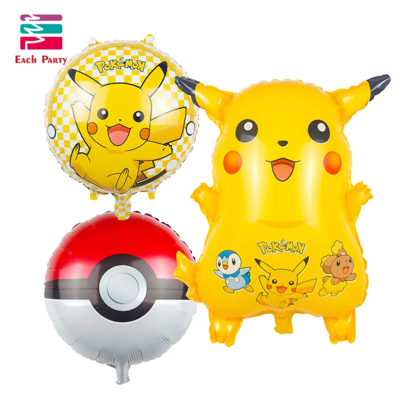 Cartoon Pikachu Pokemon Go Foil Balloons Children Inflatable toys Helium balloons birthday party decorations kids Party Supplies | Дом и сад