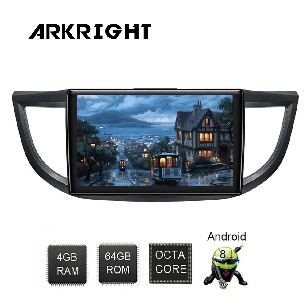 Автомобильный радиоприемник ARKRIGHT 10 дюймов 1 Din 4 + 64 ГБ мультимедийный аудио плеер