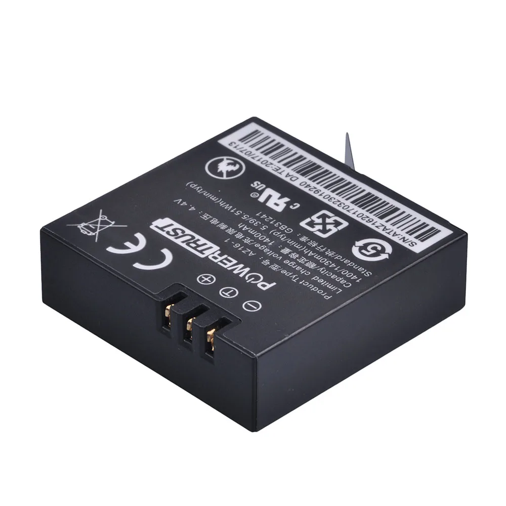 2 шт AZ16-1 1400mAh Сменный аккумулятор для Xiaomi Yi 4K II Аккумулятор для XiaoYi 2 4K экшн-камеры II Xiaomi Yi аксессуары