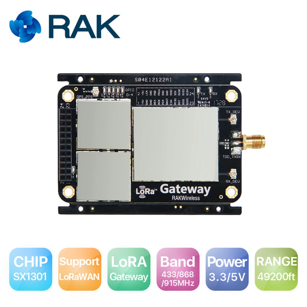 Модуль шлюза LoRa RAK831 беспроводной модуль LoRaWAN с Wi Fi на передаче спектра SX1301 до 15 км