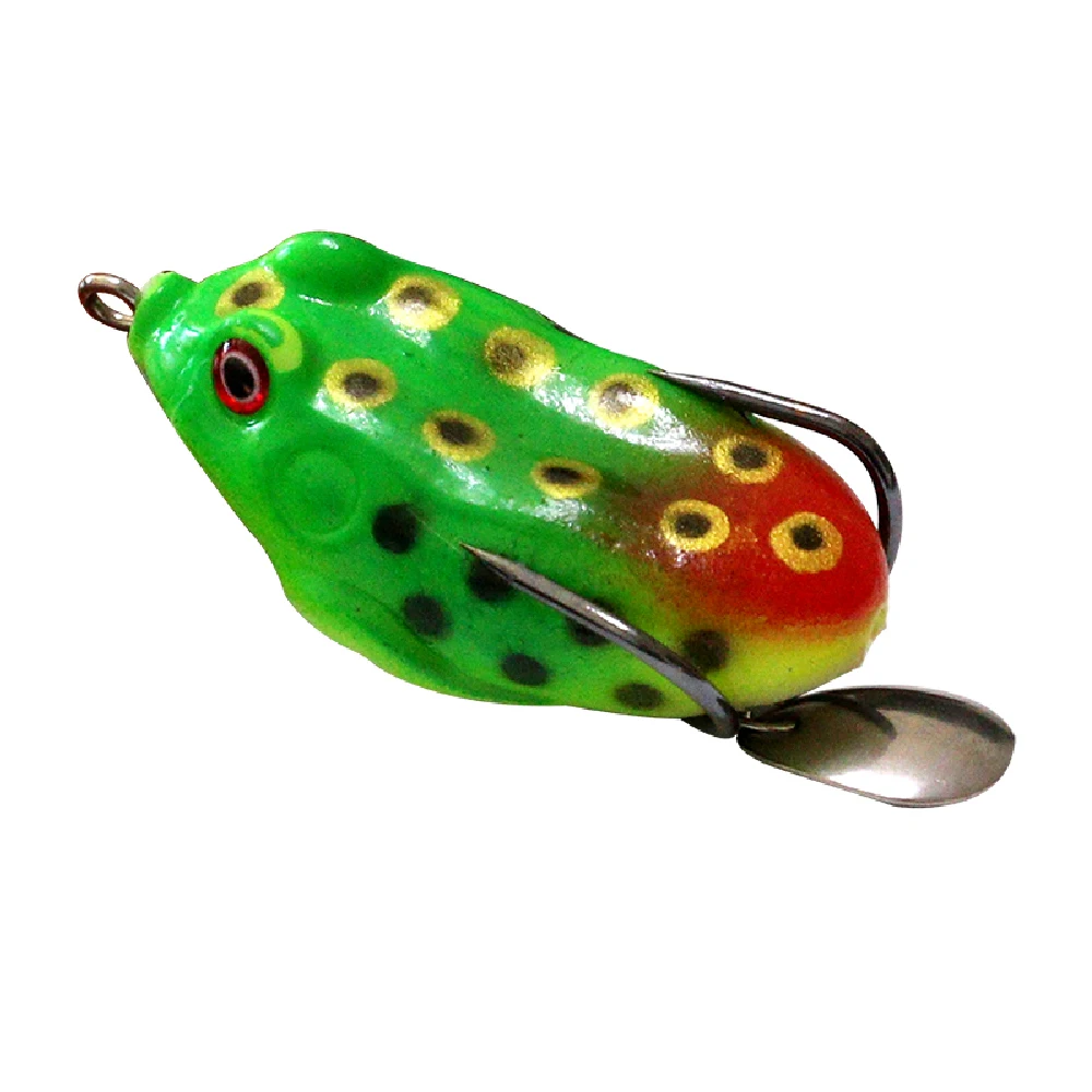 

JonStar 1Pcs/lot 5.5cm/12g Frog Fishing Lure Soft Plastic Sinking Crankbait Double hooks lead lure For Snakehead Fishing