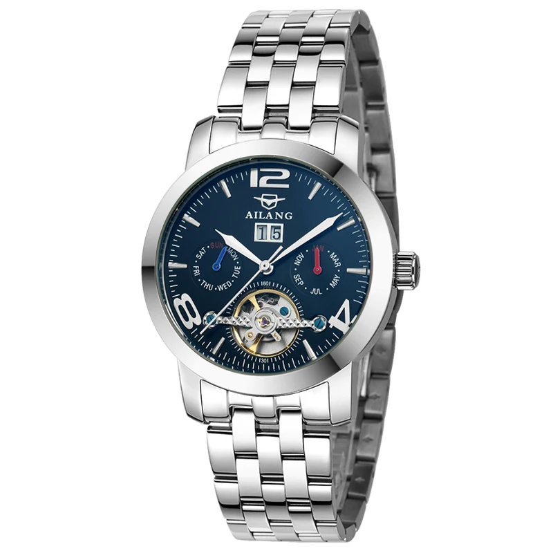 AILANG новинка мужские часы настоящий роскошный бренд самый большой полностью