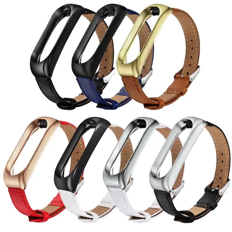 Цветной ремешок из натуральной кожи Pulsera Correa mi band 3 для Xiaomi mi Band 3 mi 3 Smart Bracelet спортивные наручные часы аксессуары