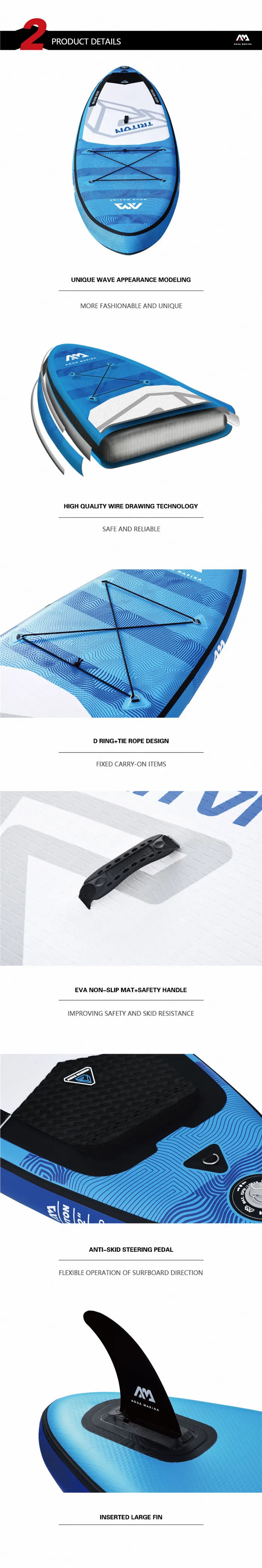 AQUA TRITO 340*81*15 см доска для серфинга, надувная доска с веслом, полный комплект