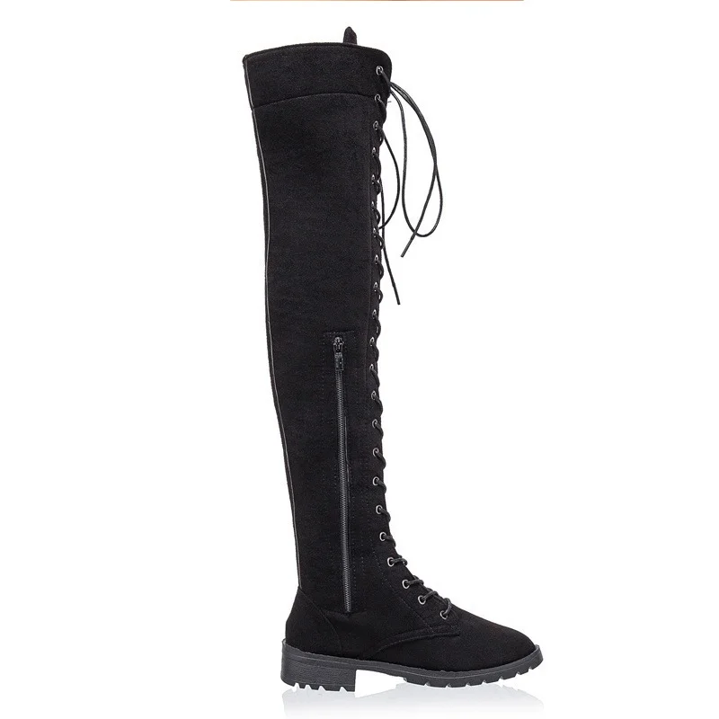 Новые сапоги выше колена с перекрестным швом сексуальные до бедра женские зимние