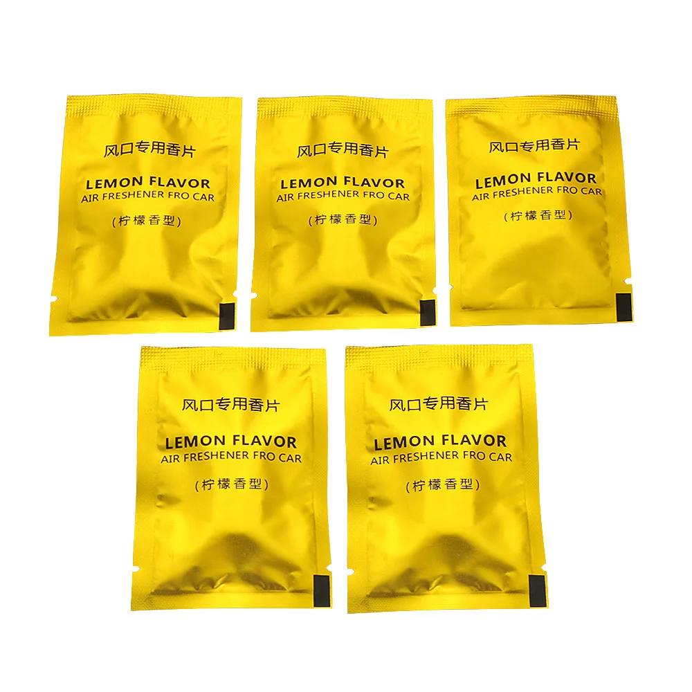 5 bags sheet-Lemon Автомобильный орнамент, 5 упак./лот, твердый освежитель воздуха, ароматизатор, ароматизатор для салона автомобиля, ароматизатор, запах, вентиляционный зажим, таблетки, замена - Название цвета: 5 bags sheet-Lemon