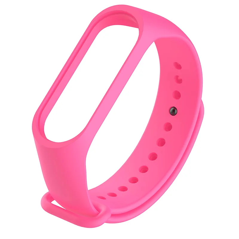 Pink M3 Wrist Band Replacement Soft Bangle 12 Colors Strap Wristband Solid Silicone Xiaomi Adjustable Mi Band 3 Bracelet 1pc New - Band Color: Pink
