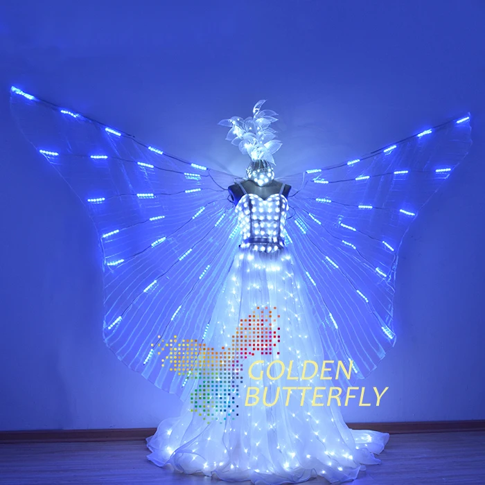 LED крылья светящиеся Модные женские красочные бабочки шоу одежда свет