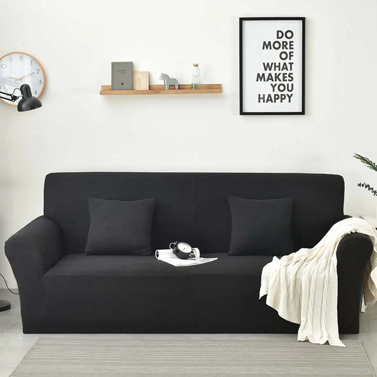 Elegant Black Из Полар-флиса Чехол Диван из массива Цвет чехол для дивана эластичный чехол на весь диван 1/2/3/4 местный стрейч подушка чехол чехлы на стулья из сосны - Цвет: Elegant Black