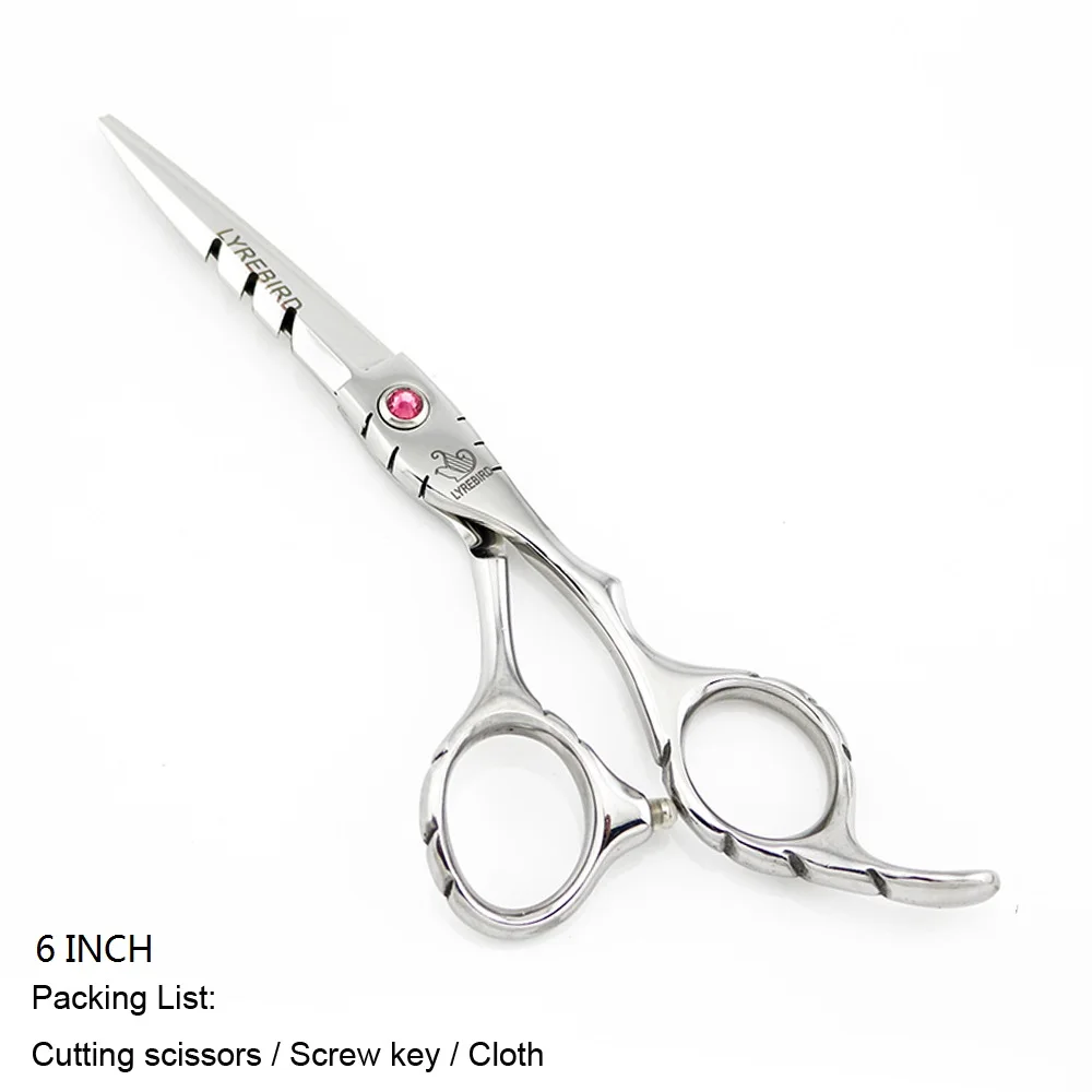 Cut 6INCH no box Ножницы для волос Япония 5,5 дюймов 6 дюймов ножницы для волос розовый или синий камень филировочные ножницы для волос Нескользящая ручка LYREBIRD Новинка - Цвет: Cut 6INCH no box