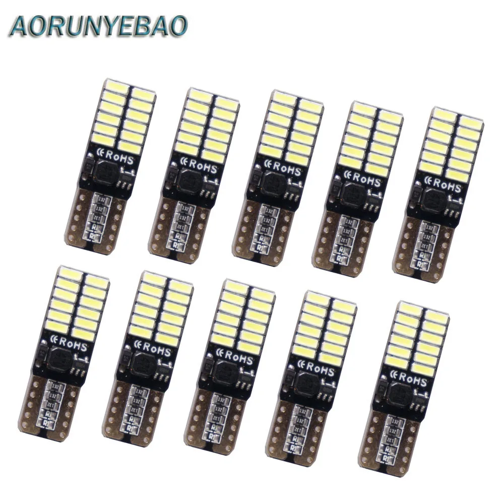 AORUNYEBAO 10X canbus T10 led 24smd W5W 194 3014SMD без ошибок не полярность 12 В автомобильные лампы