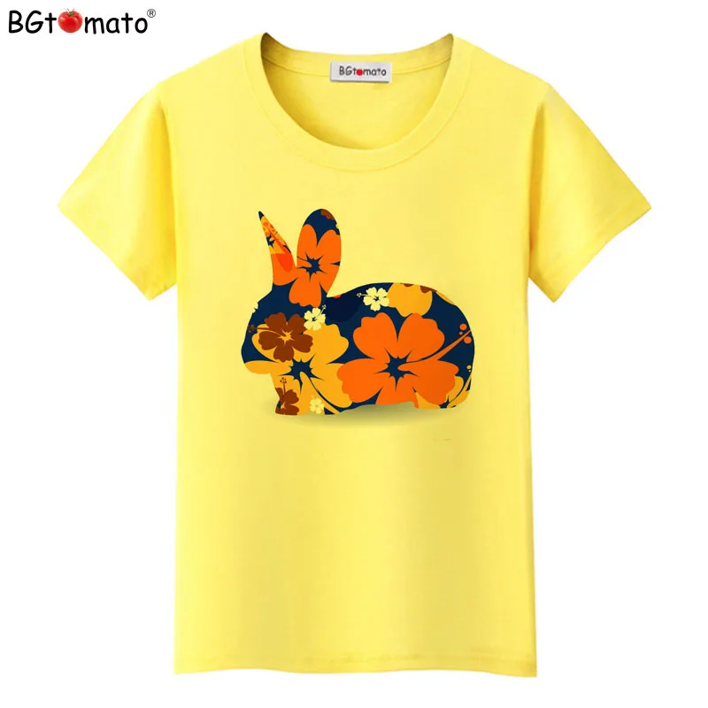 

bgtomato Colorful design rabbit t-shirts Beautiful women short sleeve casual shirts Good quality brand tops cool tees cheap sale