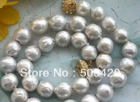 AA 30% off>>@> HOTlustre 17" 11mm white almost round keshi reborn PEARL NECKLACE | Украшения и аксессуары