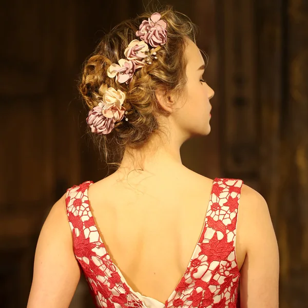 Корейский Флокированный DIY расческа ручной работы с цветком и пресноводным