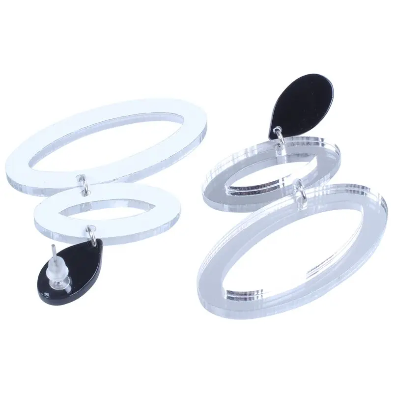 Fashion Geometric Long Earring Drop Earrings Multiple Oval Acrylic Big | Украшения и аксессуары