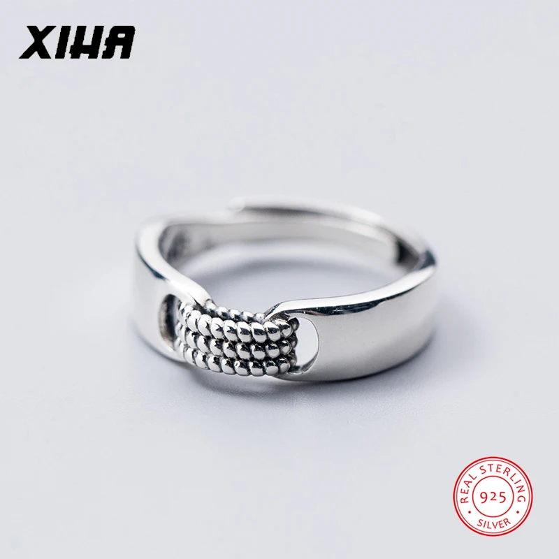 XIHA натуральная 925 пробы Серебряное кольцо для Для женщин цепи Форма S925 серебряное