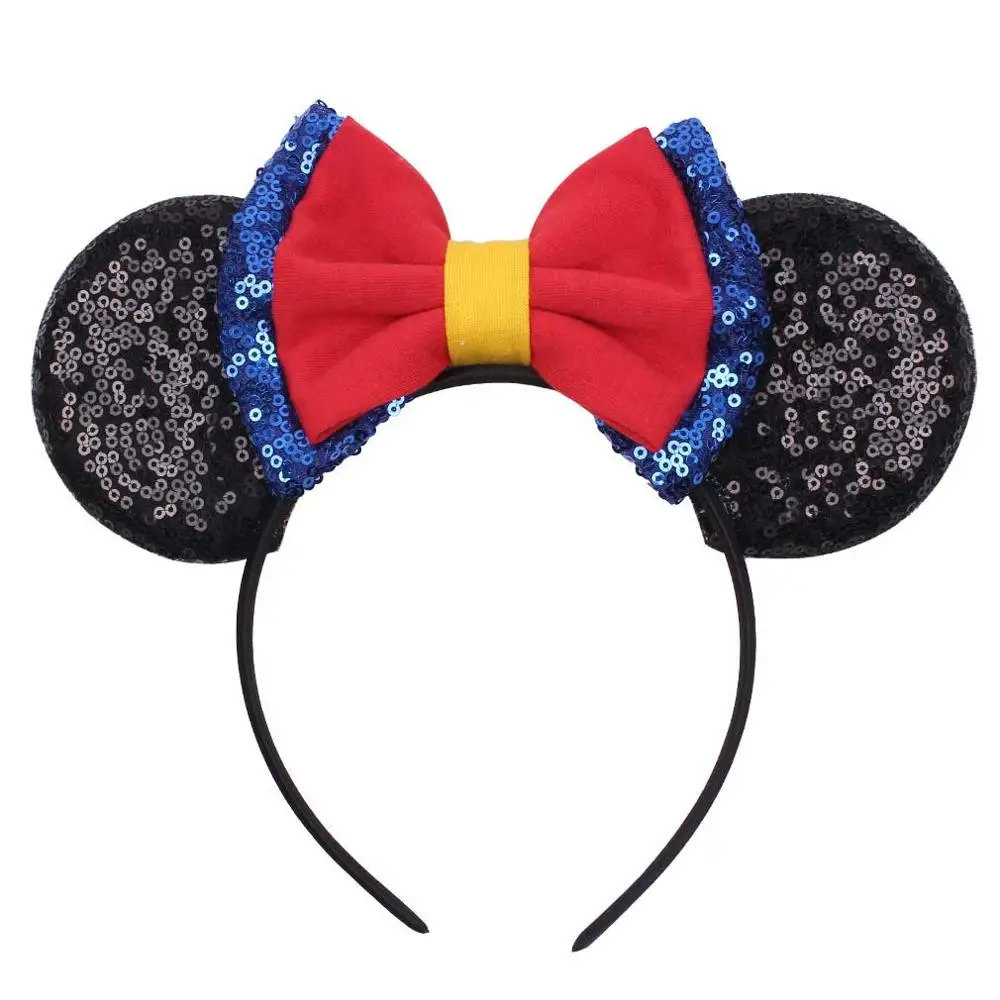 2020 New 3.3&quot Mouse Ears Headband Big Sequin Bow Snow Princess Hair Band For Girls Women DIY Accessories Headbands | Аксессуары для