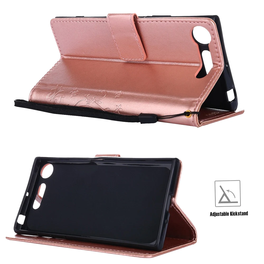 Роскошный чехол кошелек Letaher с бабочками для Sony Xperia XA1 XZ1 Mini Compact Z1
