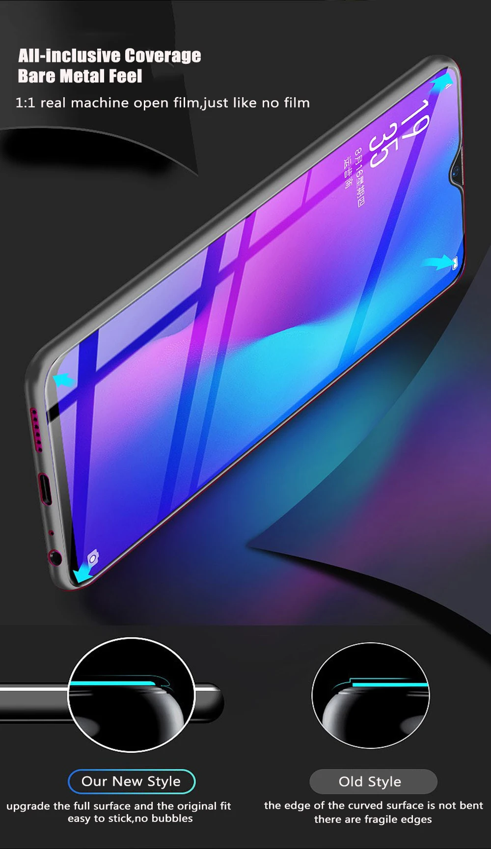 Hacrin для samsung Galaxy A40 закаленное стекло закругленный край 3D против царапин стеклянная пленка для samsung Galaxy A70 защита экрана