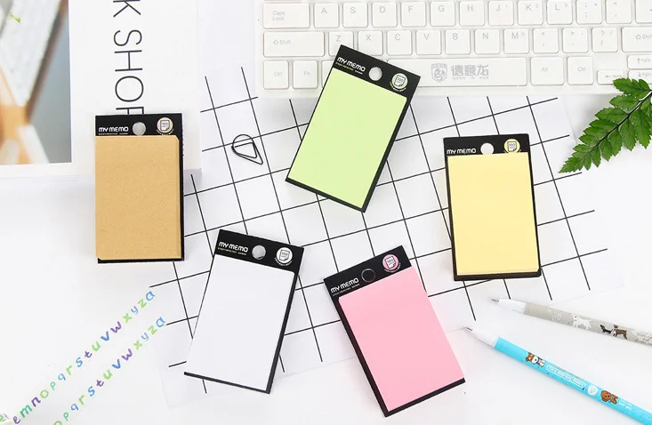 

100sheet Solid color Rectangle Memo Pad Sticky Notes sticky Bookmark memo boards Label Escolar Papelaria School Supply