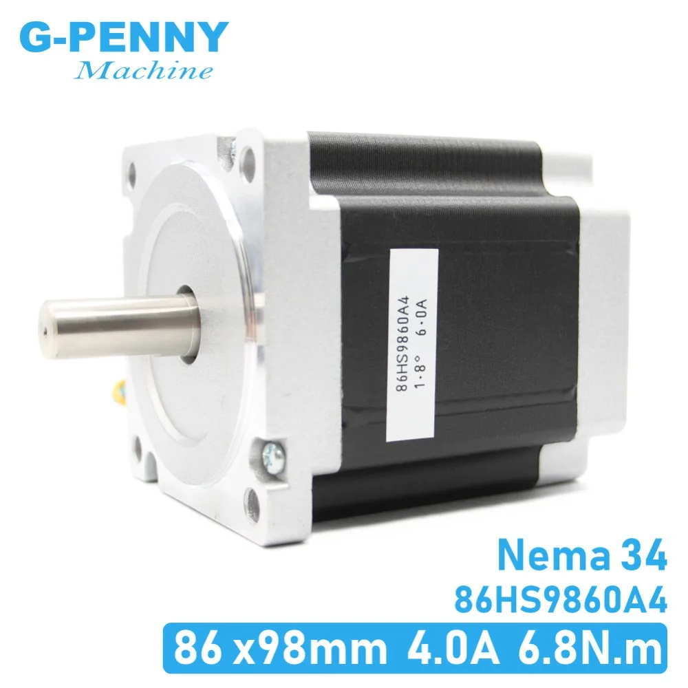 NEMA 34 CNC шаговый двигатель 86X98 мм 7.0N.m 6A D14mm шаговый двигатель 972Oz-in для гравировального станка с ЧПУ и 3D принтера