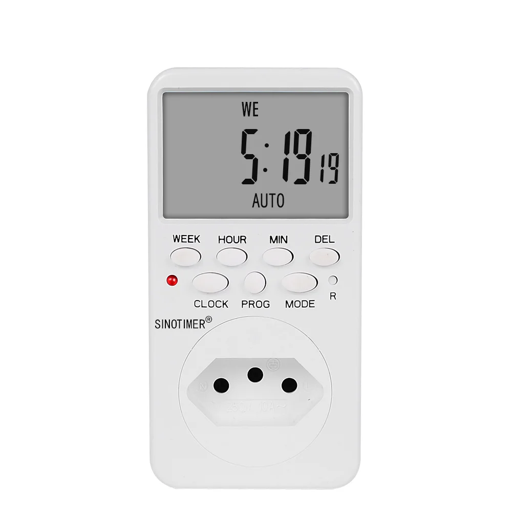 BR Plug TM519 BR EU UK US IL IT 220 В 110 В таймер переменного тока штепсельная вилка Великобритании розетка таймер розетка время часы программируемый штекер - Цвет: BR Plug