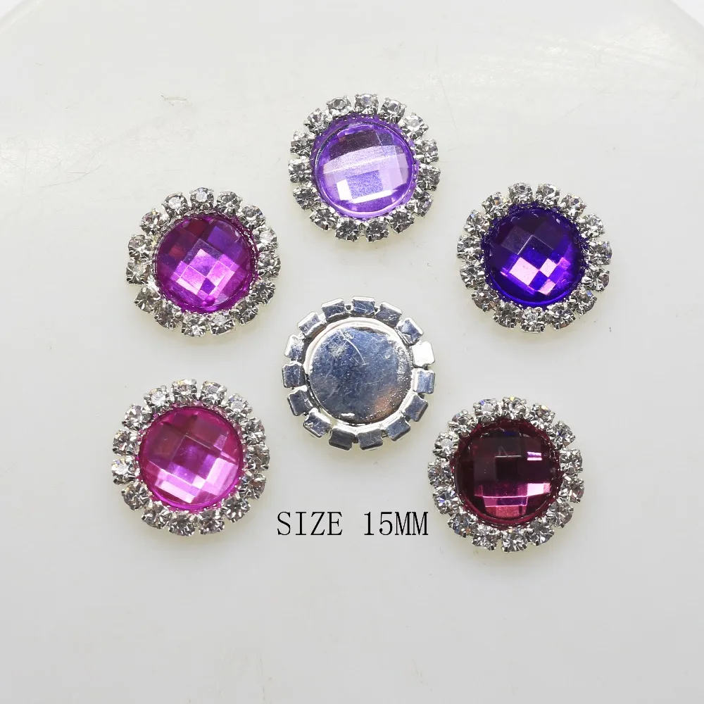 ZMASEY Sale Price 24Color Rhinestones Buttons 10Pcs/Lot 15mm Crystal Button Metal Accessories Holiday Party Card Ribbon Decor | Дом и сад