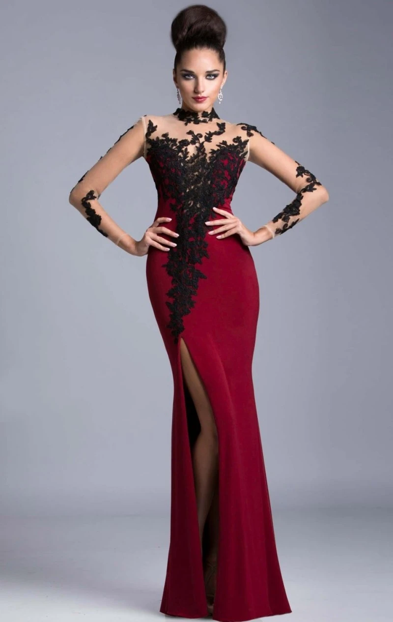 Simple Formal Arabic Gown Sheer Long 