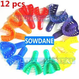 12 шт.компл. пластиковые стоматологические лотки для отпечатков, центральный стоматологический держатель для зубов, инструменты для ухода за полостью рта для взрослых и детей