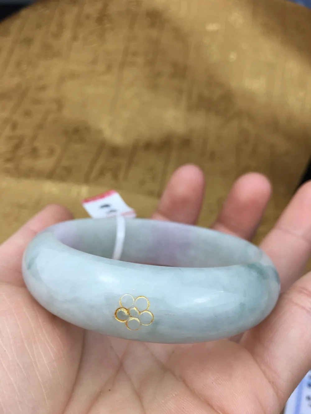 Отправить сертификат натуральный Жадеит браслет светло-зеленый двухцветный