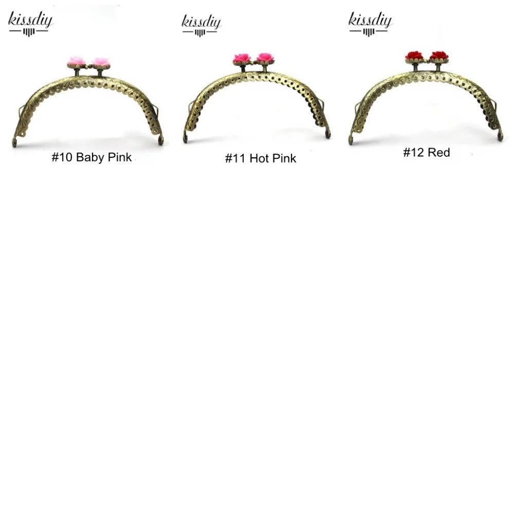 Бесплатная доставка бронзовая дуговая Роза 10 5 см кошелек рамка застежка Kiss