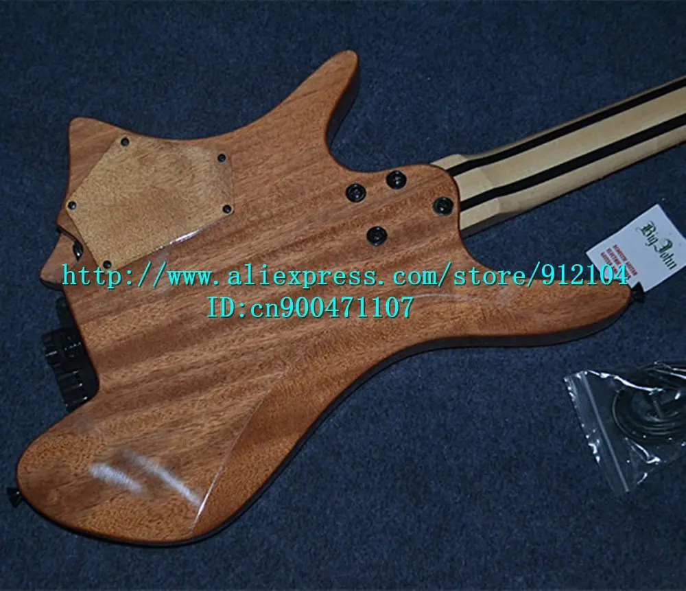 Новая fanned fret электрогитара без головки грифа в натуральном корпусе из красного