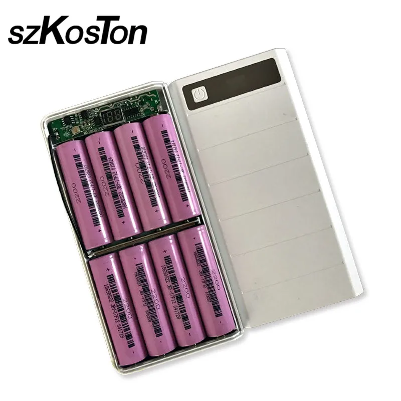 Зарядное устройство 8X18650 пластиковый чехол с двумя USB-портами типа C без батареи |