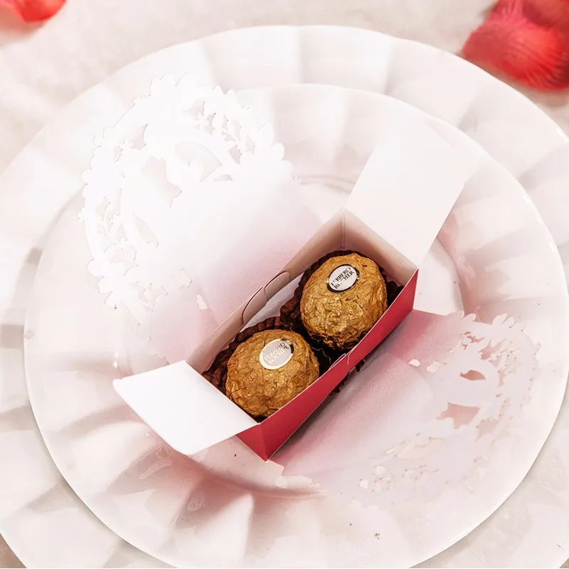 Элегантное украшение бумажная Подарочная коробка и цветок Лазерная резка