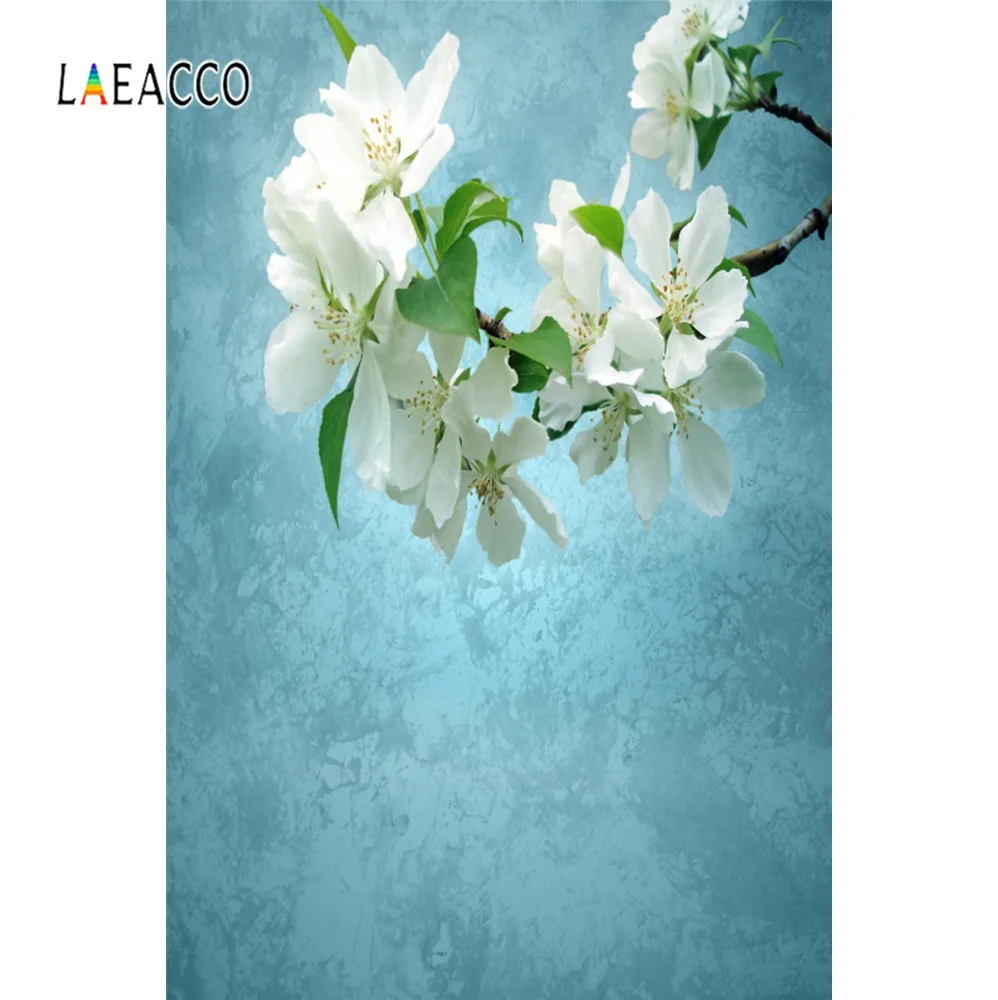 Фон для фотосъемки цветок вишня Сакура Весенняя градиентная лампа голубой цвет