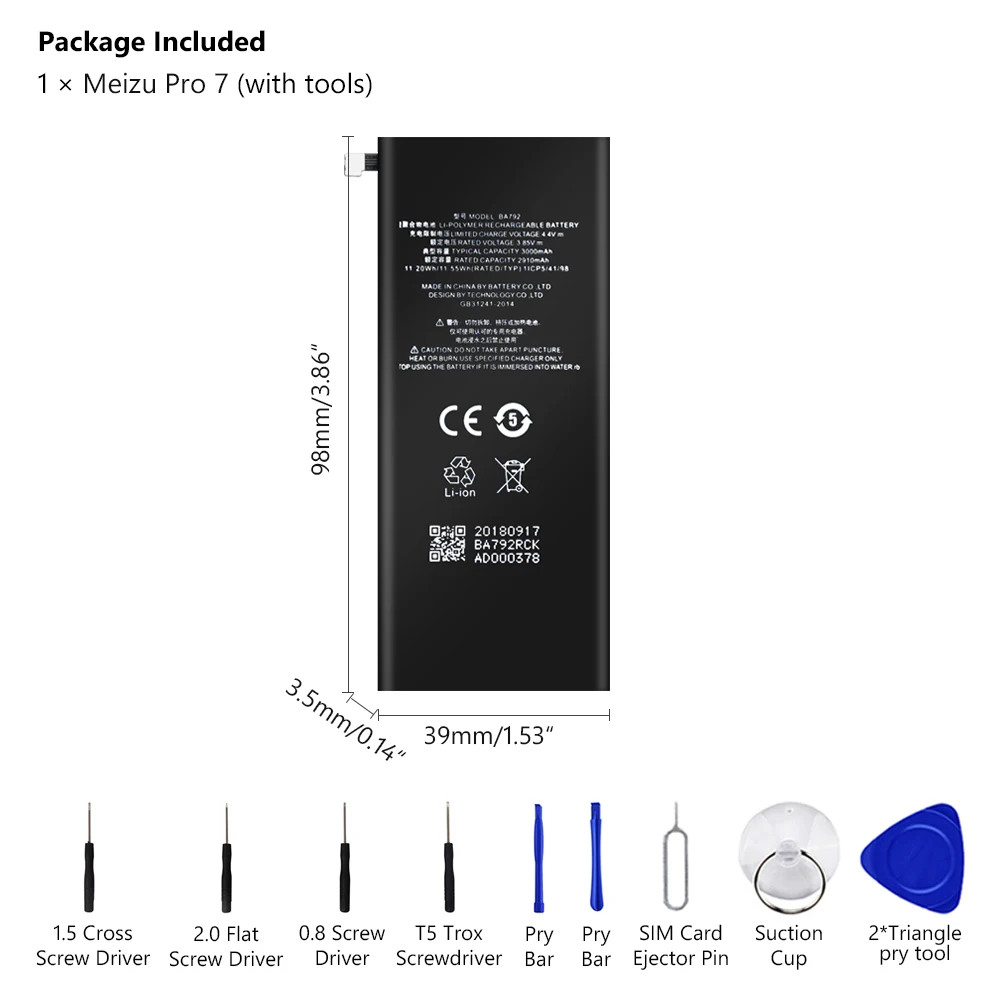 3 85 V BA792 3000mAh литий ионные аккумуляторы + Инструменты для ремонта мобильного