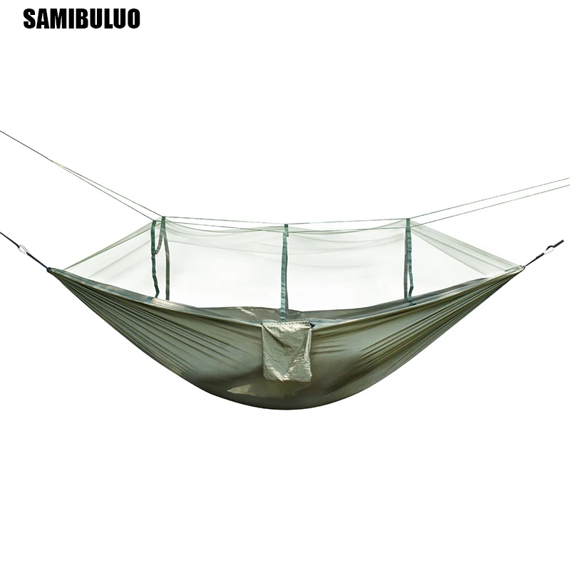 Кемпинг гамак портативный с москитной сеткой высокой прочности парашют ткань