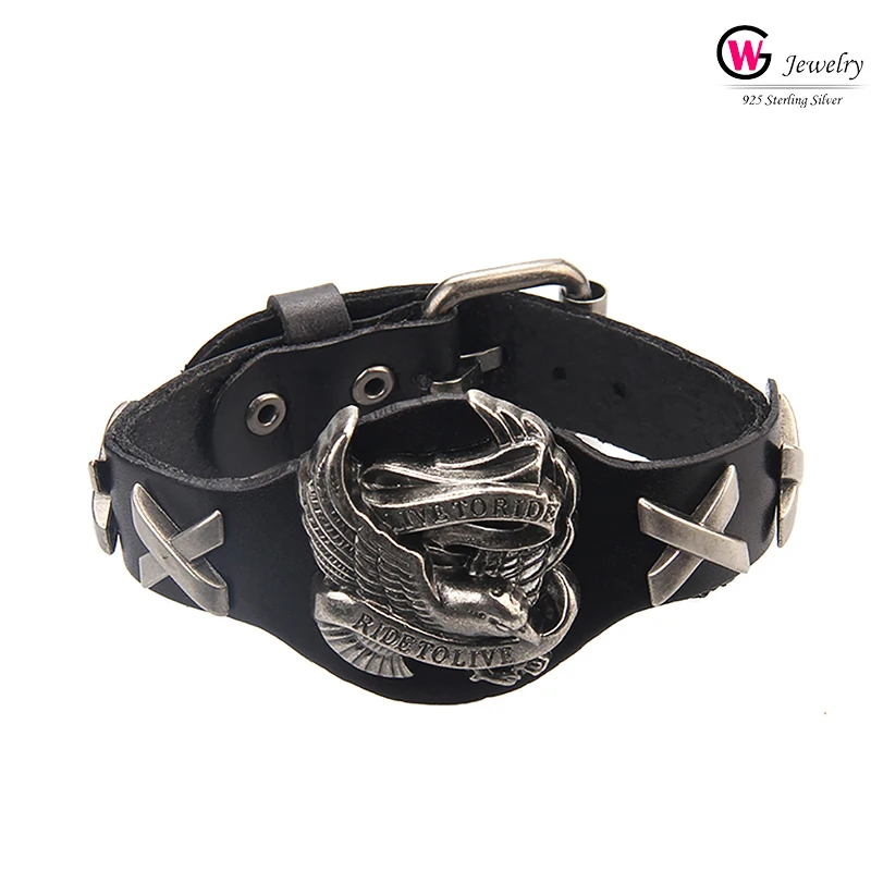 Мужской кожаный браслет с подвесками 2019 в стиле панк скандинавский стиль