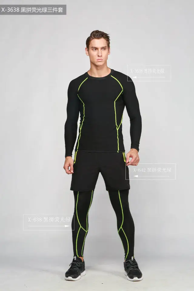 

2017 18 thermal Running tights men underwear sets compression underwear men fitness clothing