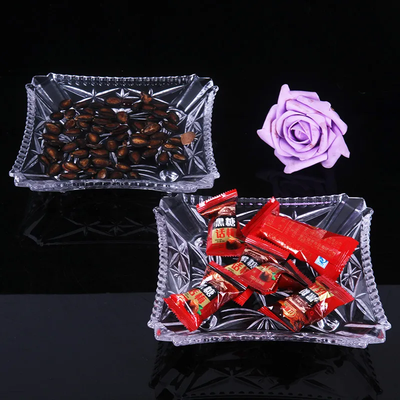 1 шт. тарелка для фруктов без свинца сухофруктов стеклянная закусок домашняя