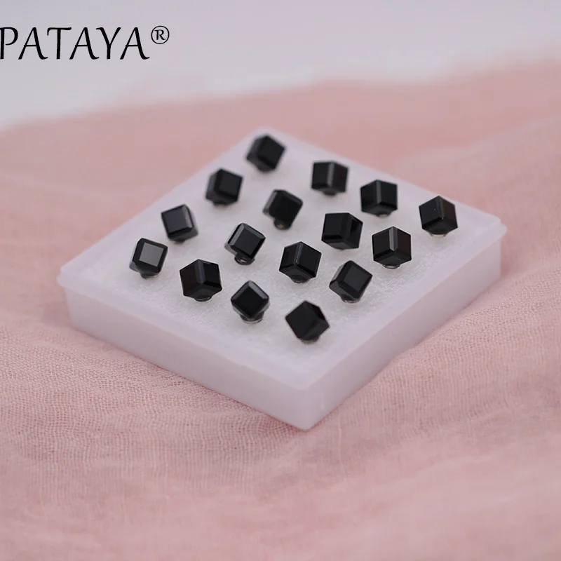 PATAYA 10 пар/лот, модные Кристальные анти-аллергические серьги-гвоздики для женщин, черный белый CZ кубический камень, ювелирные изделия, подарок, оптовые цены