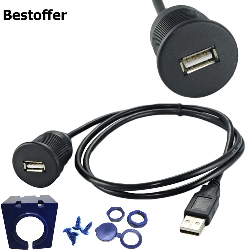 1 м USB Штекерный к женскому удлинительному разъему флеш-кабель с монтажной