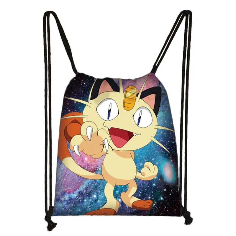 022 Покемон хаунтер Eevee Bulbasaur 3D мультфильм рюкзак мешок с кулиской Повседневная обувь для мальчиков и девочек рюкзак на шнурке сумки - Цвет: 022