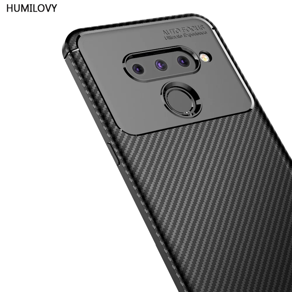 For LG V50 ThinQ Case for Capa 5G Carbon Fiber texture Shockproof Soft TPU Back Cover Coque |